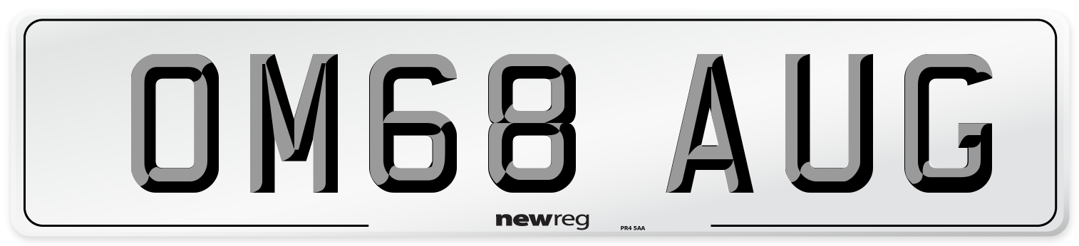 OM68 AUG Number Plate from New Reg